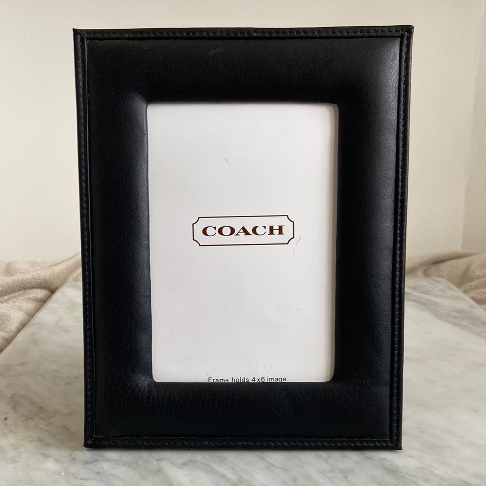 100% AUTHENTIC NWOT Coach Leather  Black Photo Frame